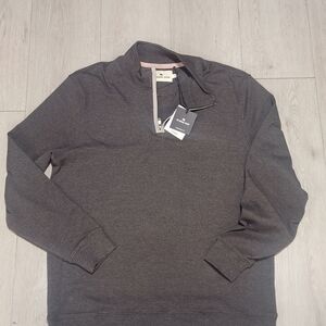 Men's Charcoal Quarter-Zip Sweater - , Dark Gray